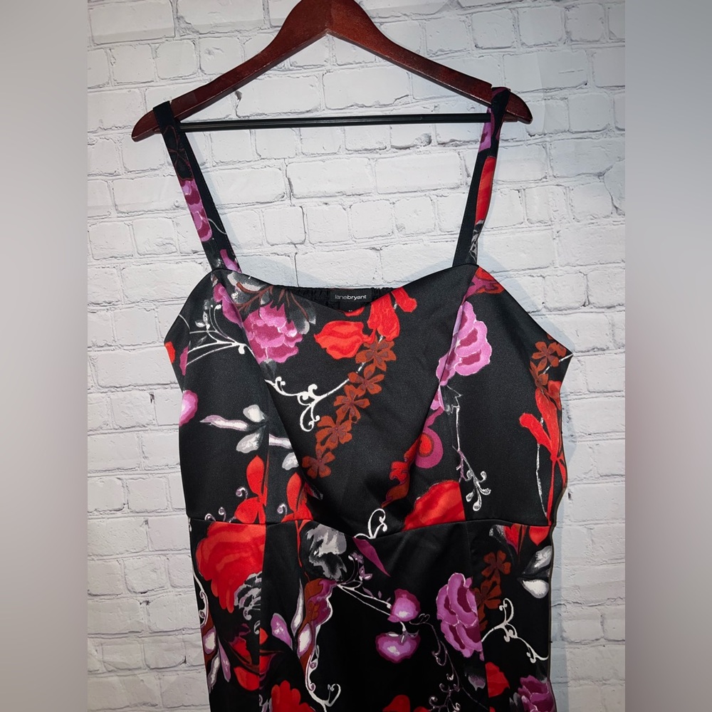 lane bryant black, red & pink floral dress size 24 - Picture 6 of 12